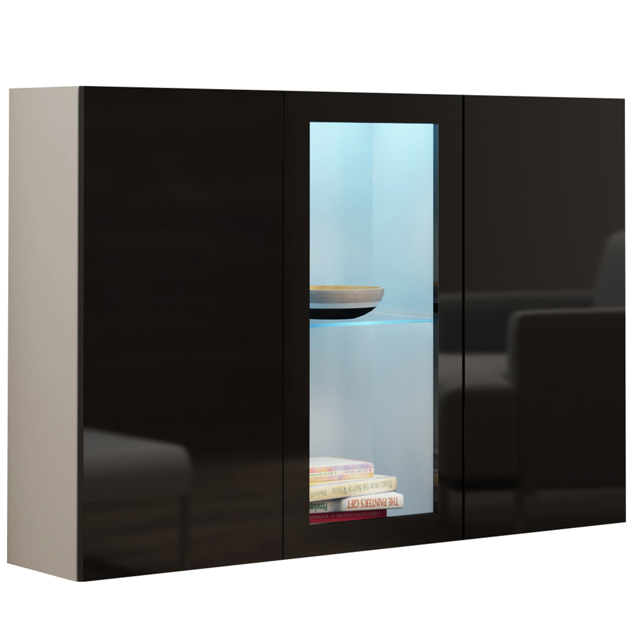 Storage cabinet VIGO VG7B white / black gloss
