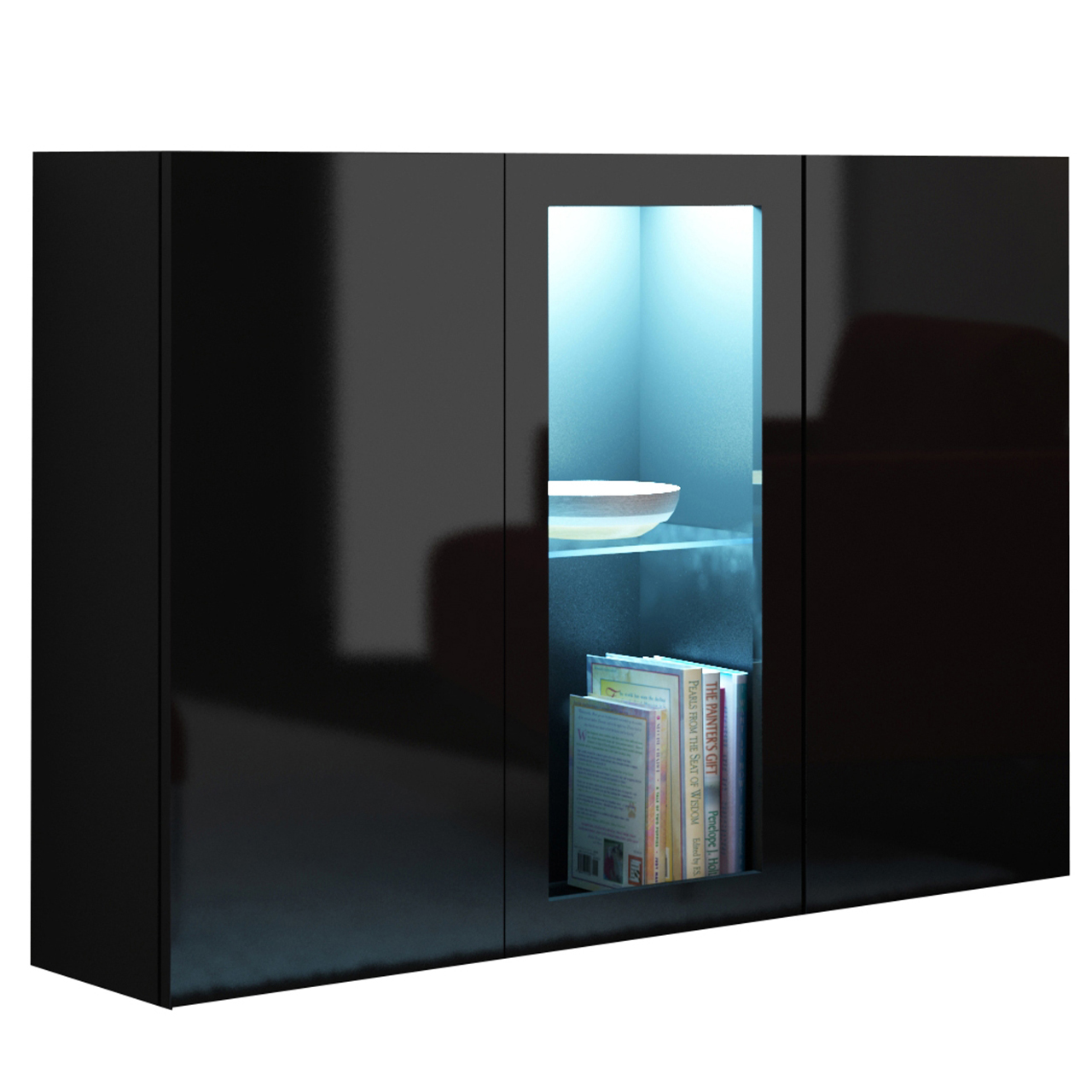 Storage cabinet VIGO VG7D black / black gloss