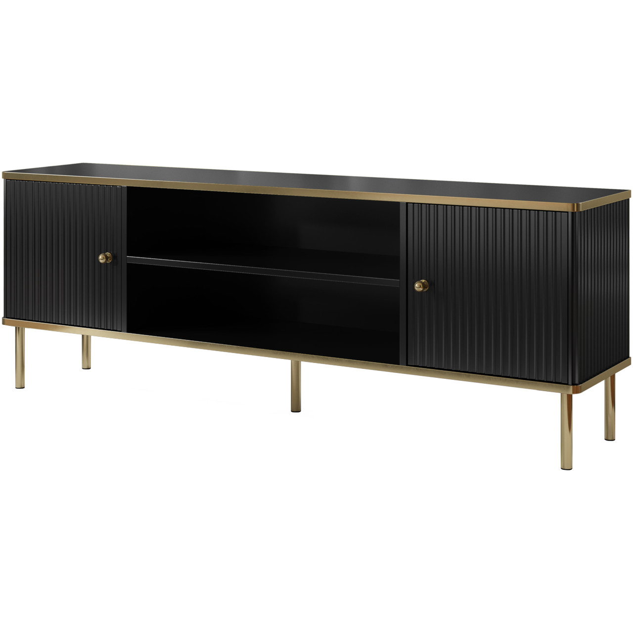 TV cabinet with shelf CAMELIA CA01 black / gold