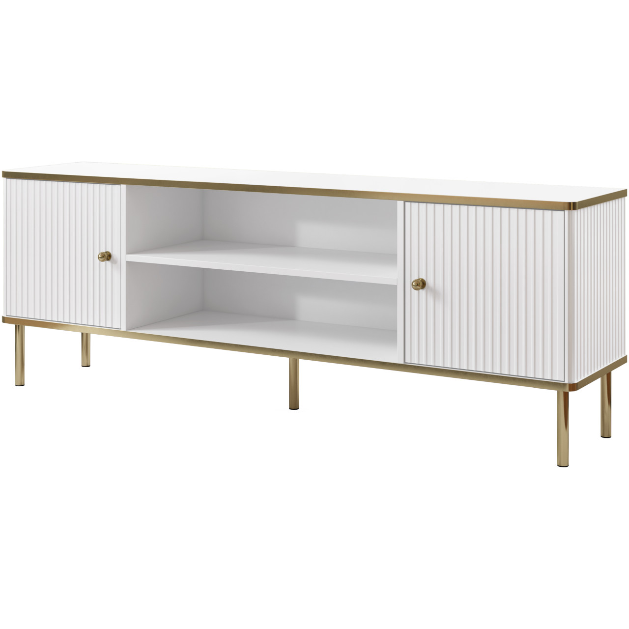 TV cabinet with shelf CAMELIA CA01 white / gold