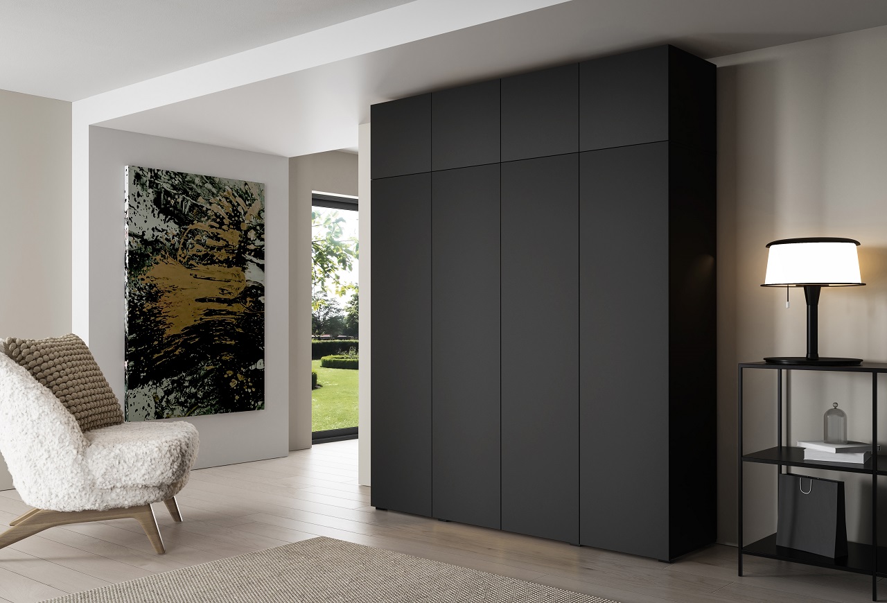 Extension unit for wardrobe CABO 200 4 doors anthracite