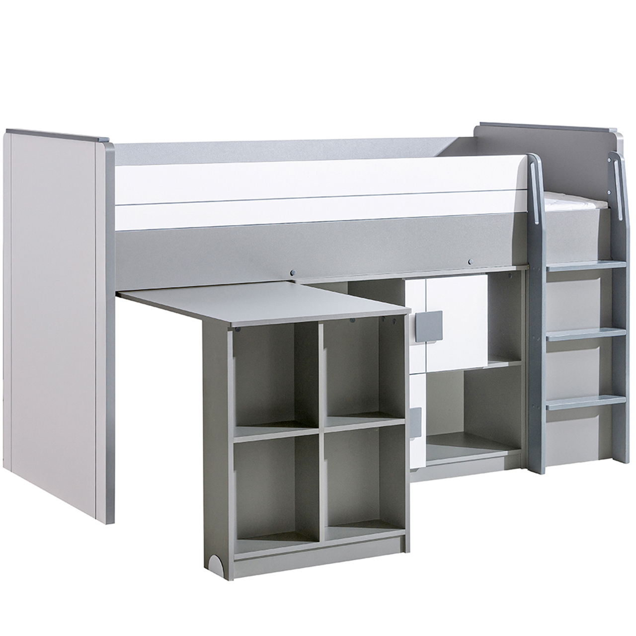Bunk bed with desk and cabinet COMI GM19 ash / white