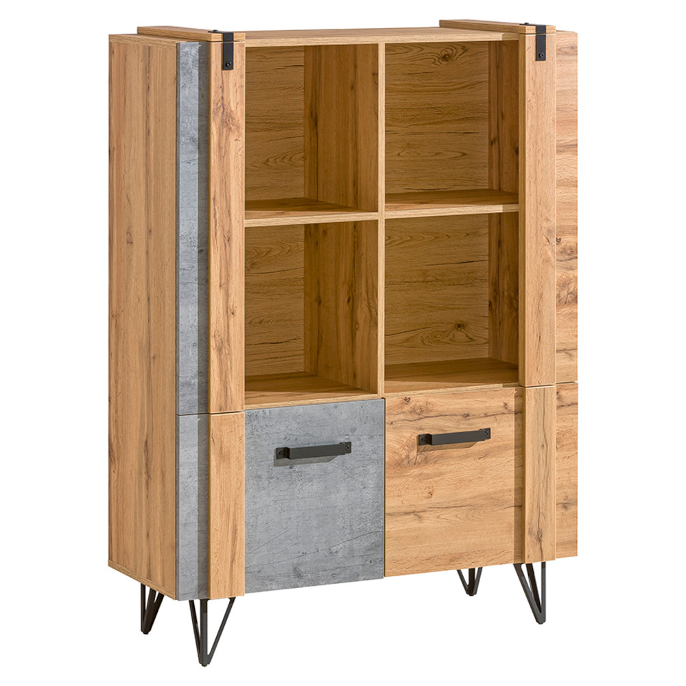 Bookcase LOFAN 04 wotan oak / millenium concrete