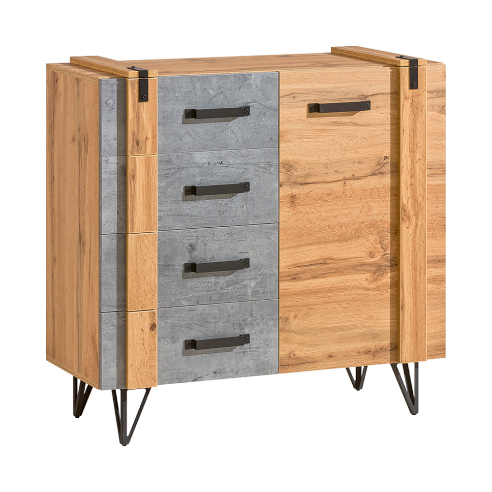 Storage Cabinet LOFAN 06 wotan oak / millenium concrete