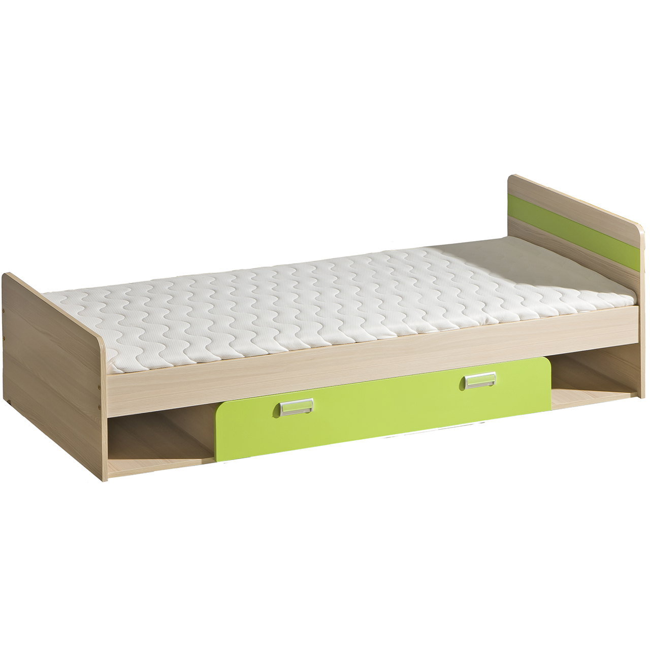 Bed with storage LOREN LR13 ash / green