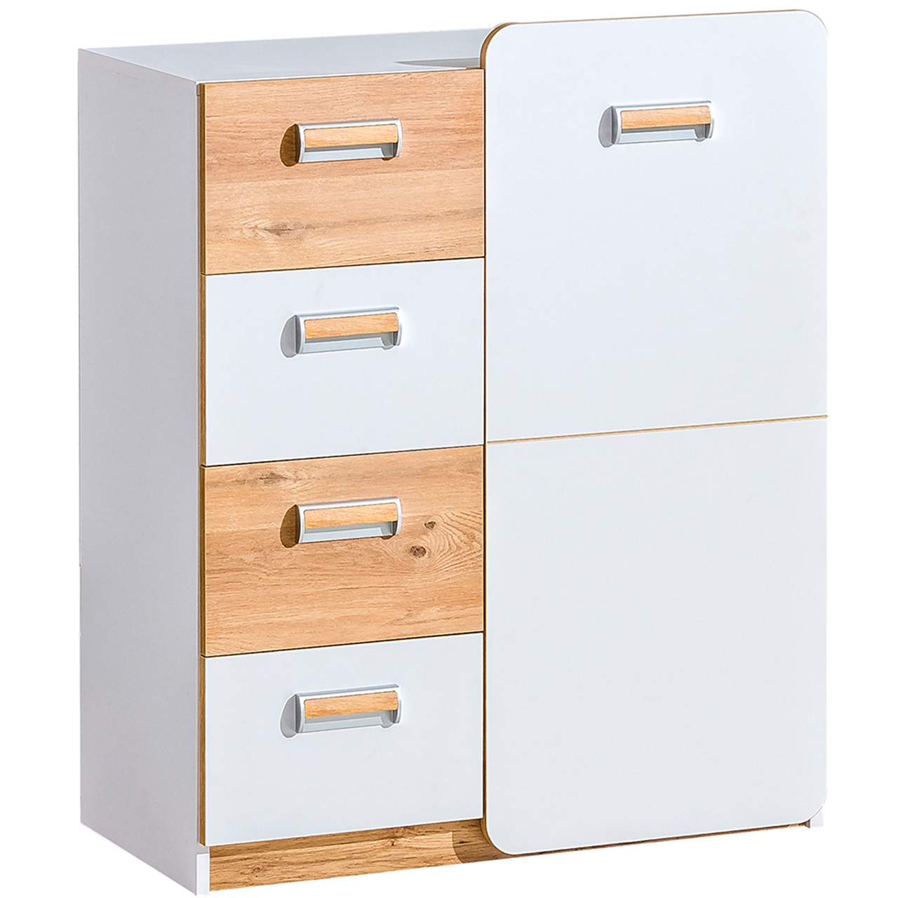 Storage cabinet LOREN LR6 white / oak nash