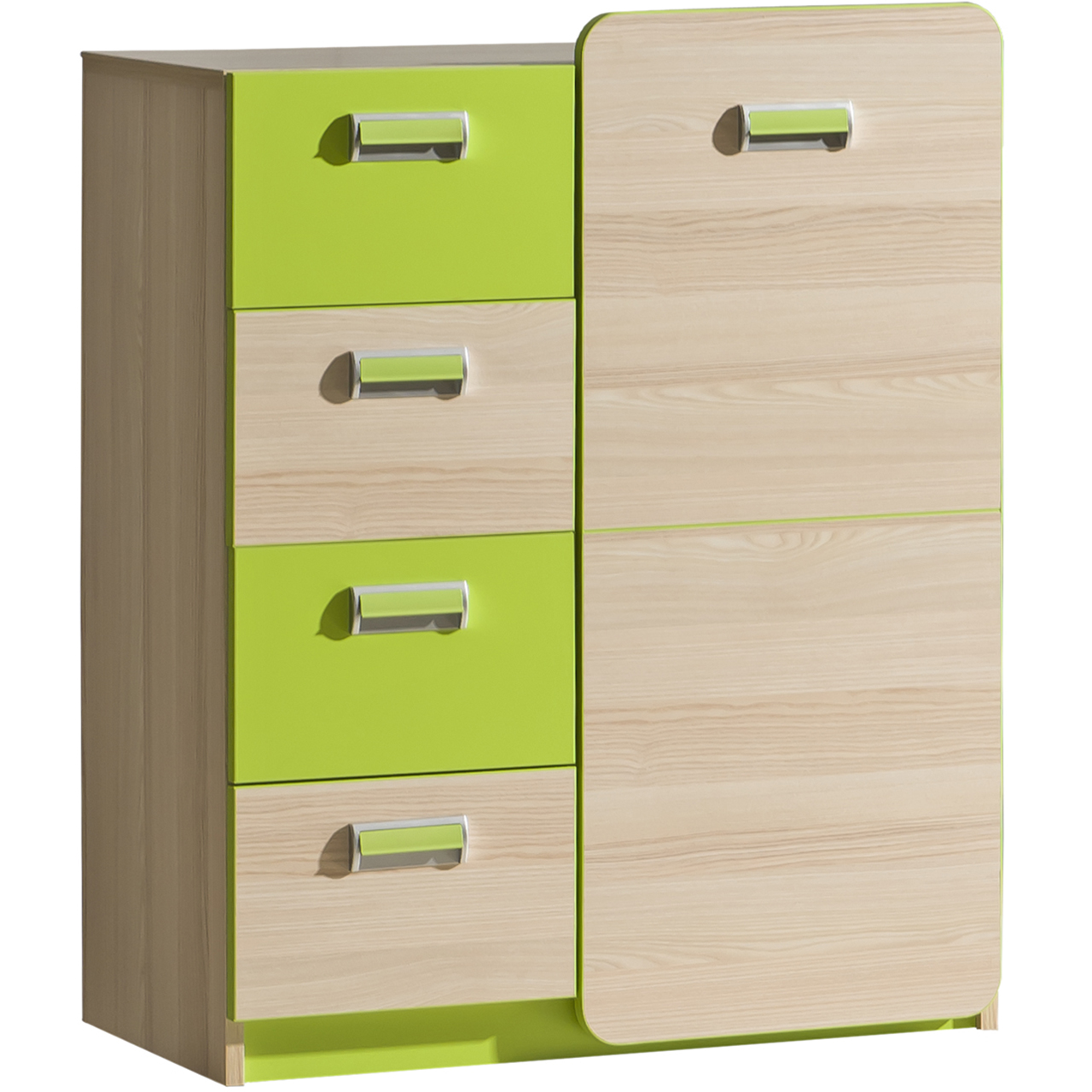Storage cabinet LOREN LR6 ash / green