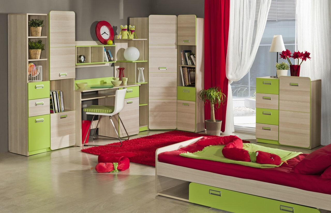 Kids / Teen bedroom set LOREN 1 ash / green