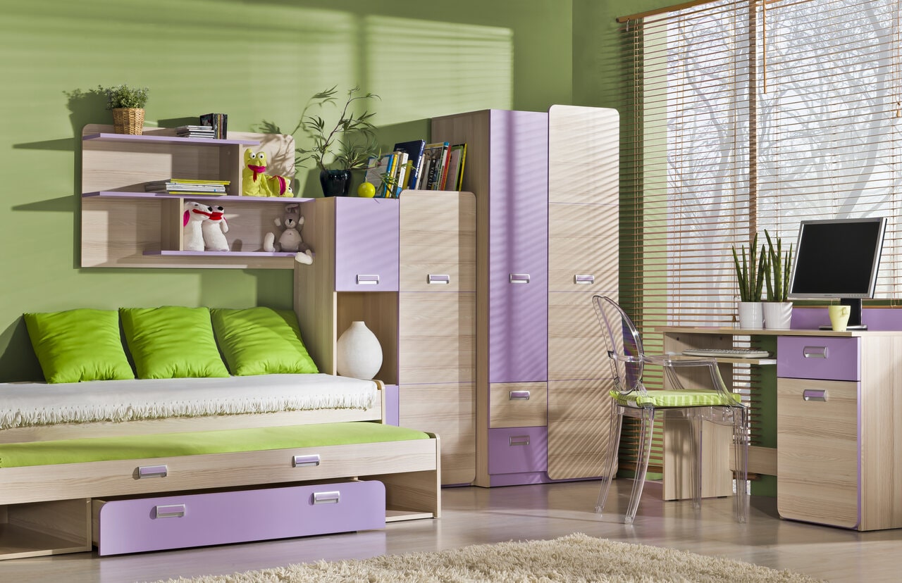 Kids / Teen bedroom set LOREN 4 ash / violet