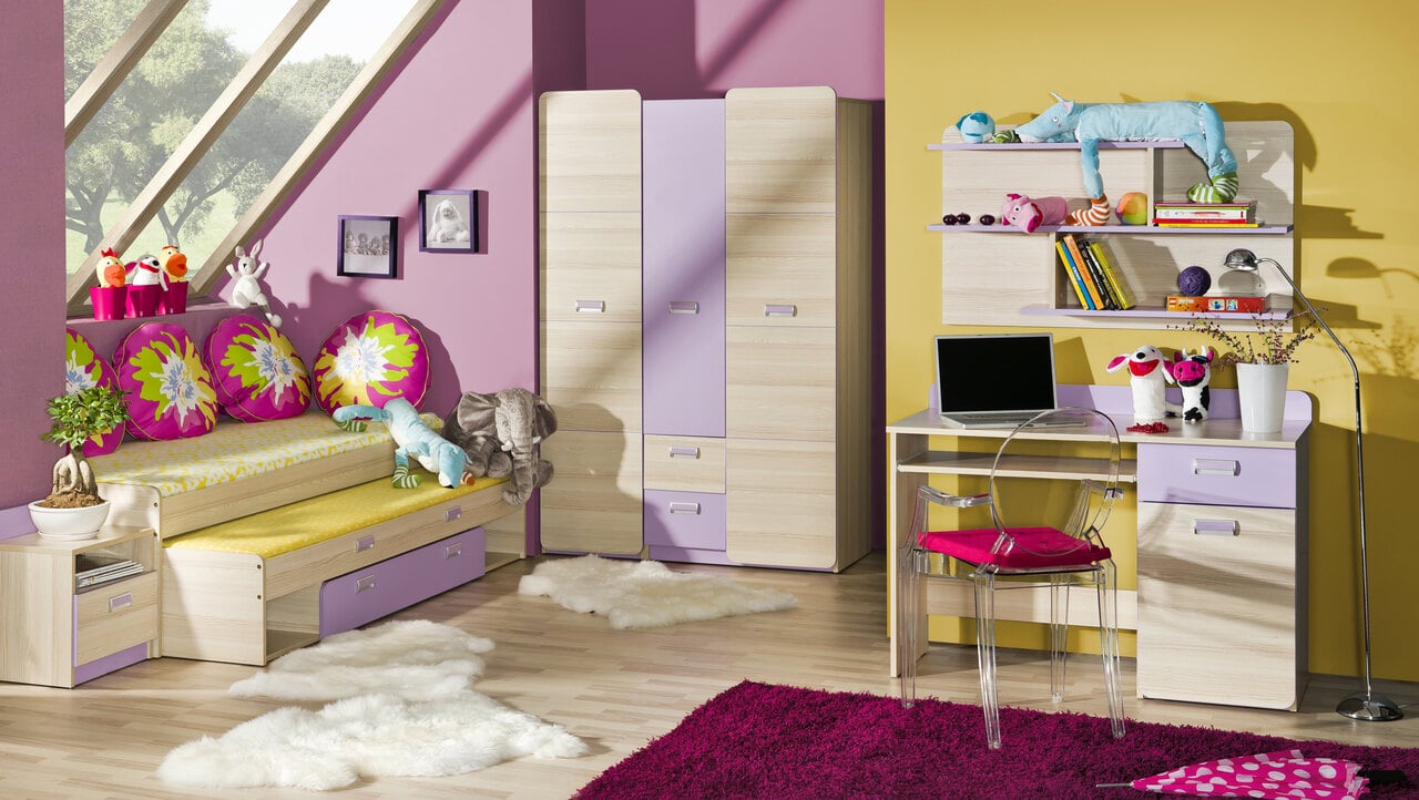 Kids / Teen bedroom set LOREN 7 ash / violet