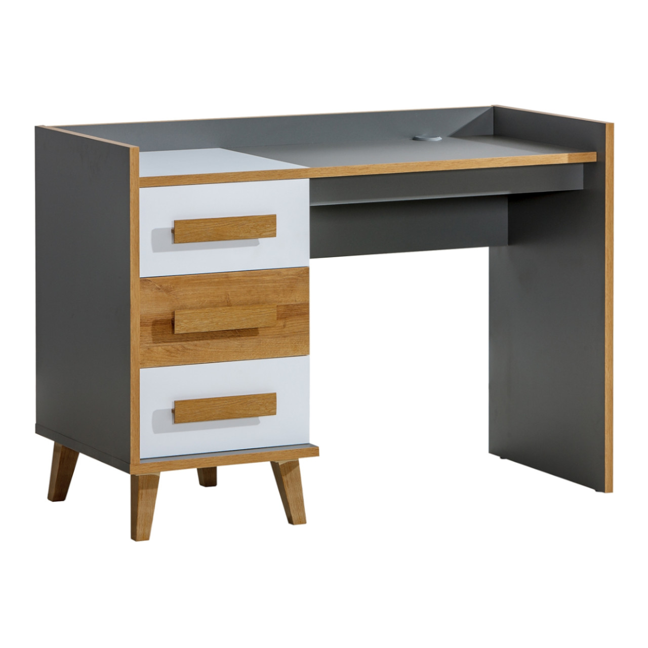 Desk WERSA W8 anthracite / oak riviera / brilliant white
