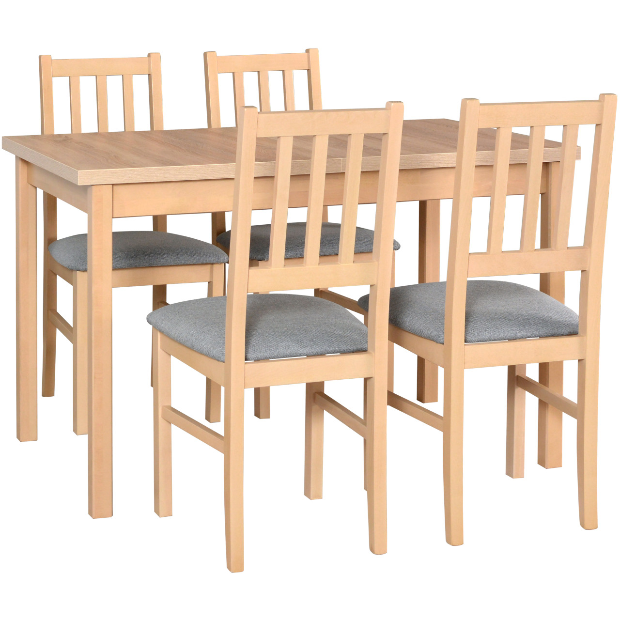 Table MAX 10 sonoma laminate + chairs BOS 4 (4 pcs.) sonoma / 7B