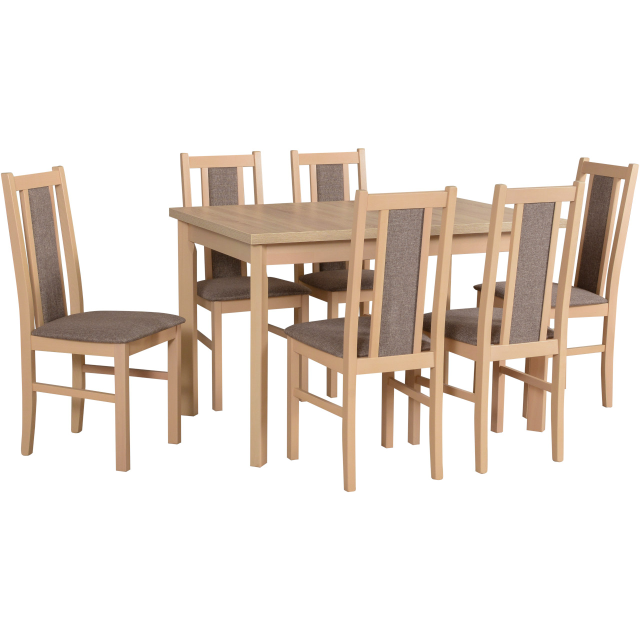 Table MAX 5P sonoma laminate + chairs BOS 14 (6 pcs.) sonoma / 6B