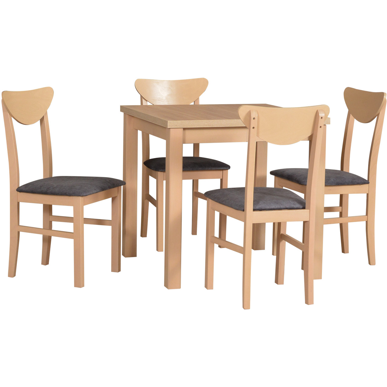 Table MAX 8 sonoma laminate + chairs LEO 2 (4 pcs.) sonoma / 16B