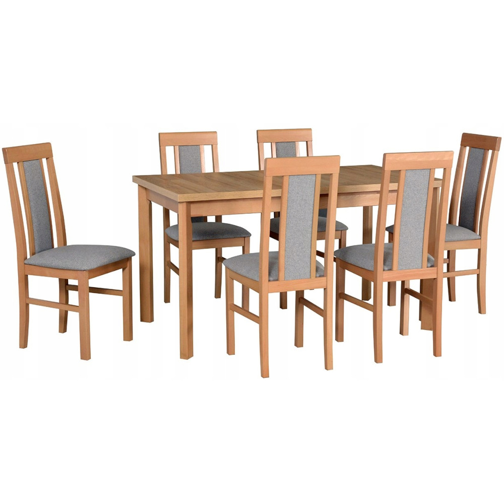 Table MODENA 1 P grandson laminate + chairs NILO 2 (6 pcs.) grandson / 7B