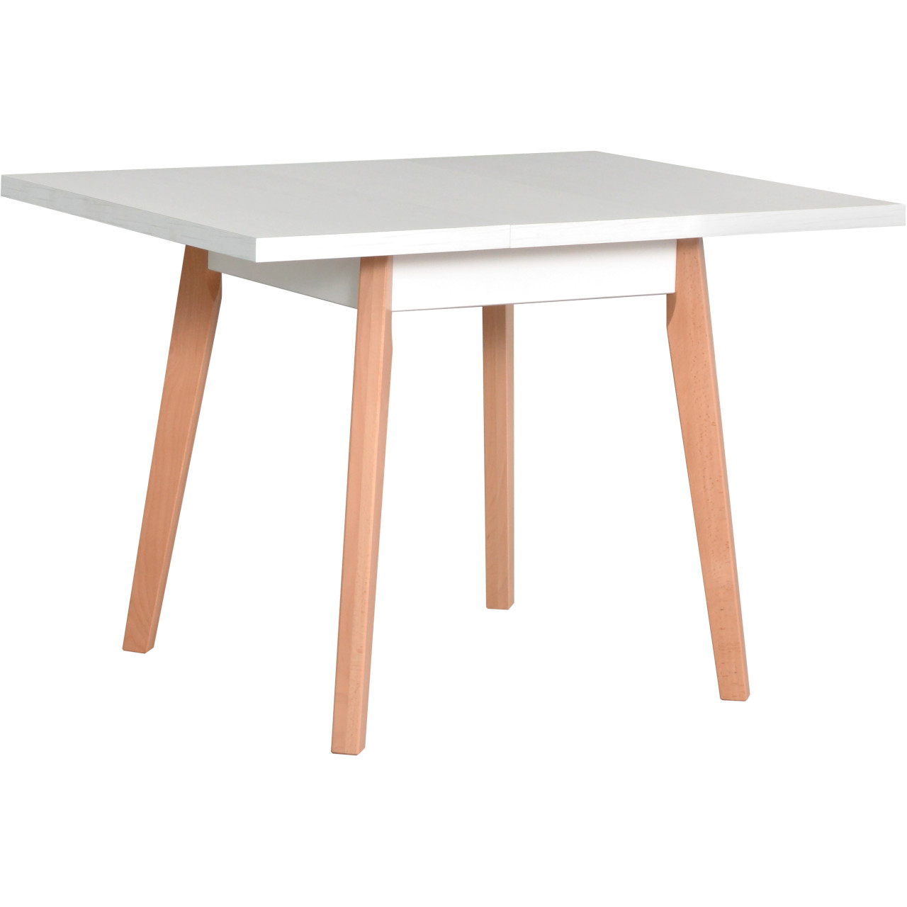 Table OSLO 1 L 80x80/110 white laminate / natural beech