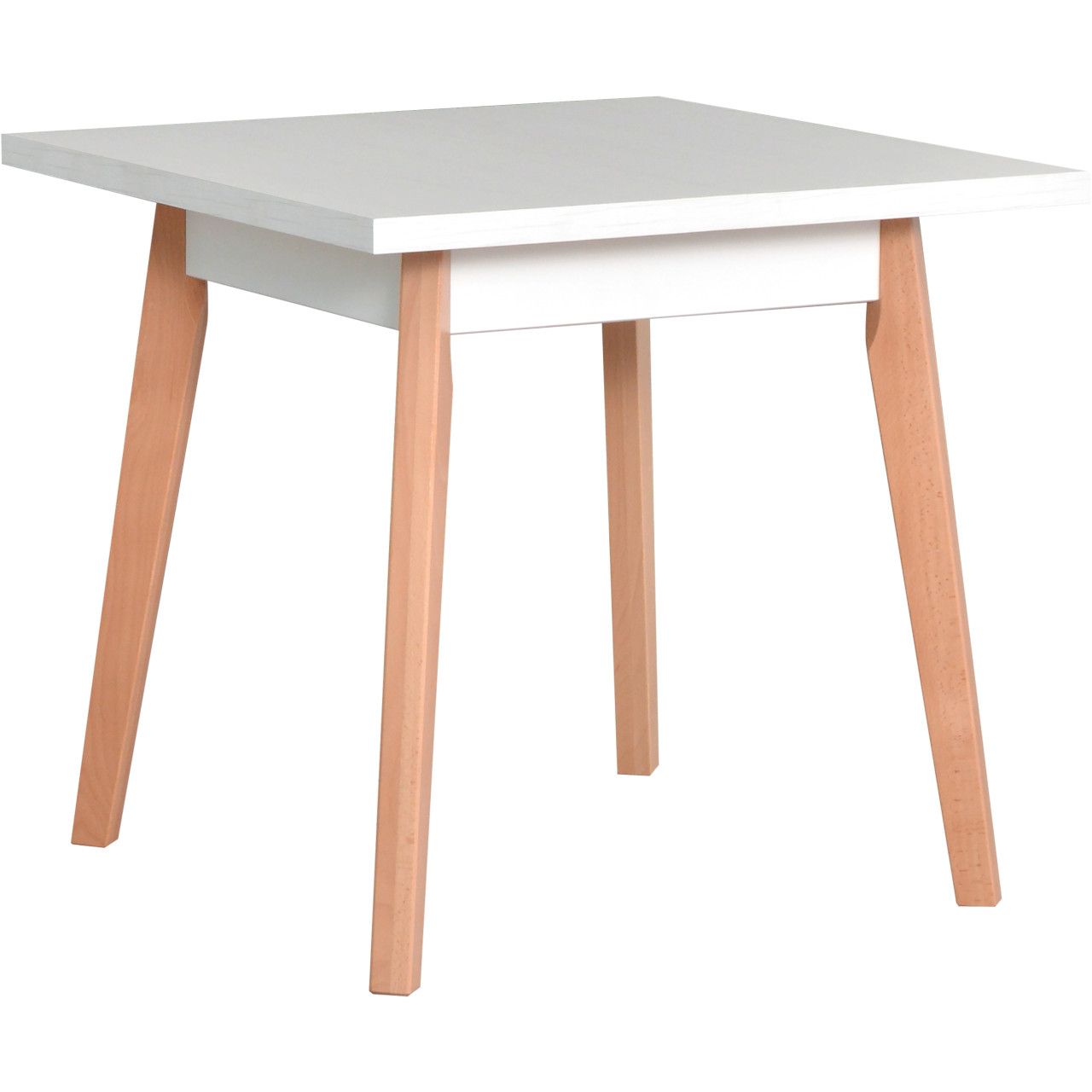 Table OSLO 1 80x80 white laminate / natural beech