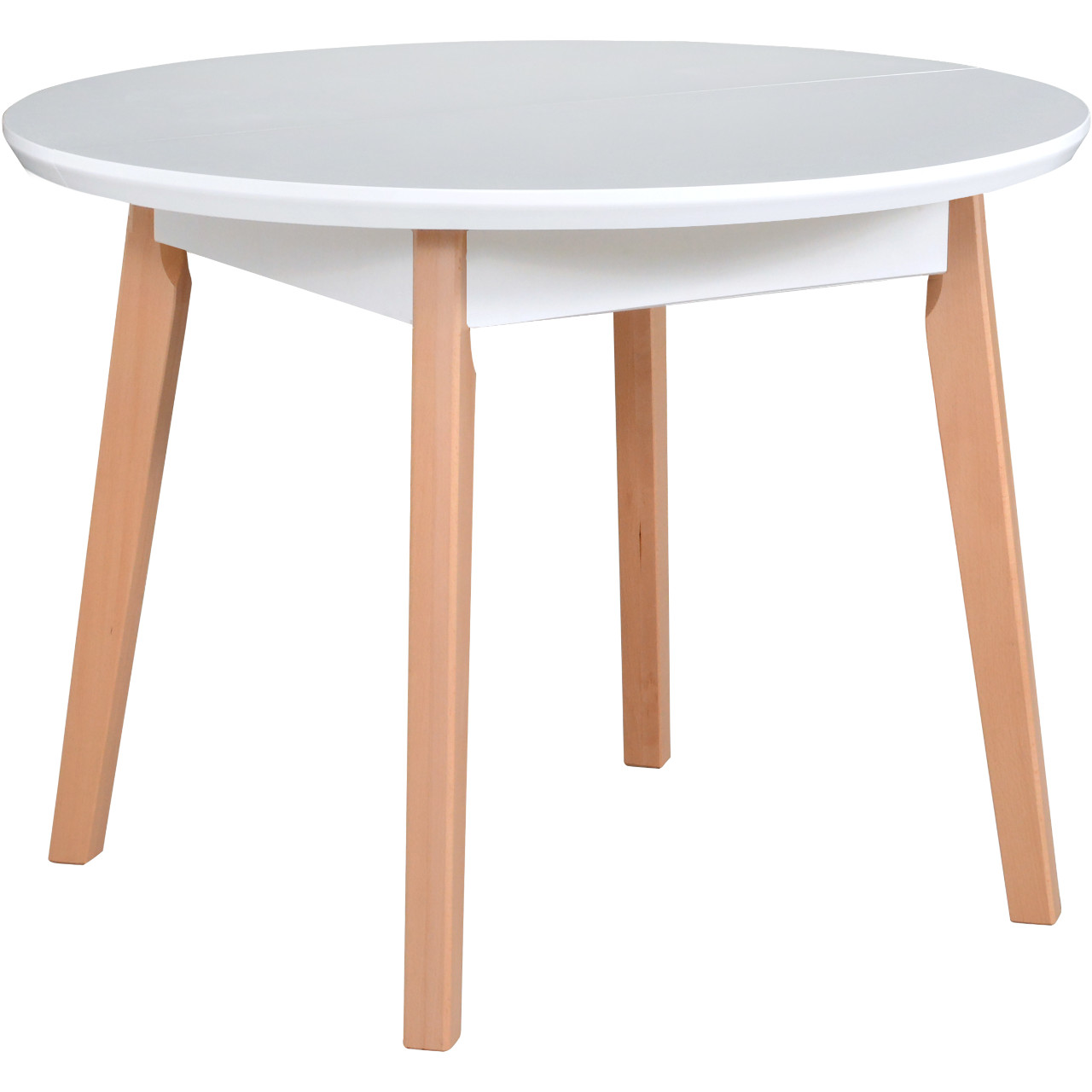 Table OSLO 4 100x100/130 white MDF / beech natural