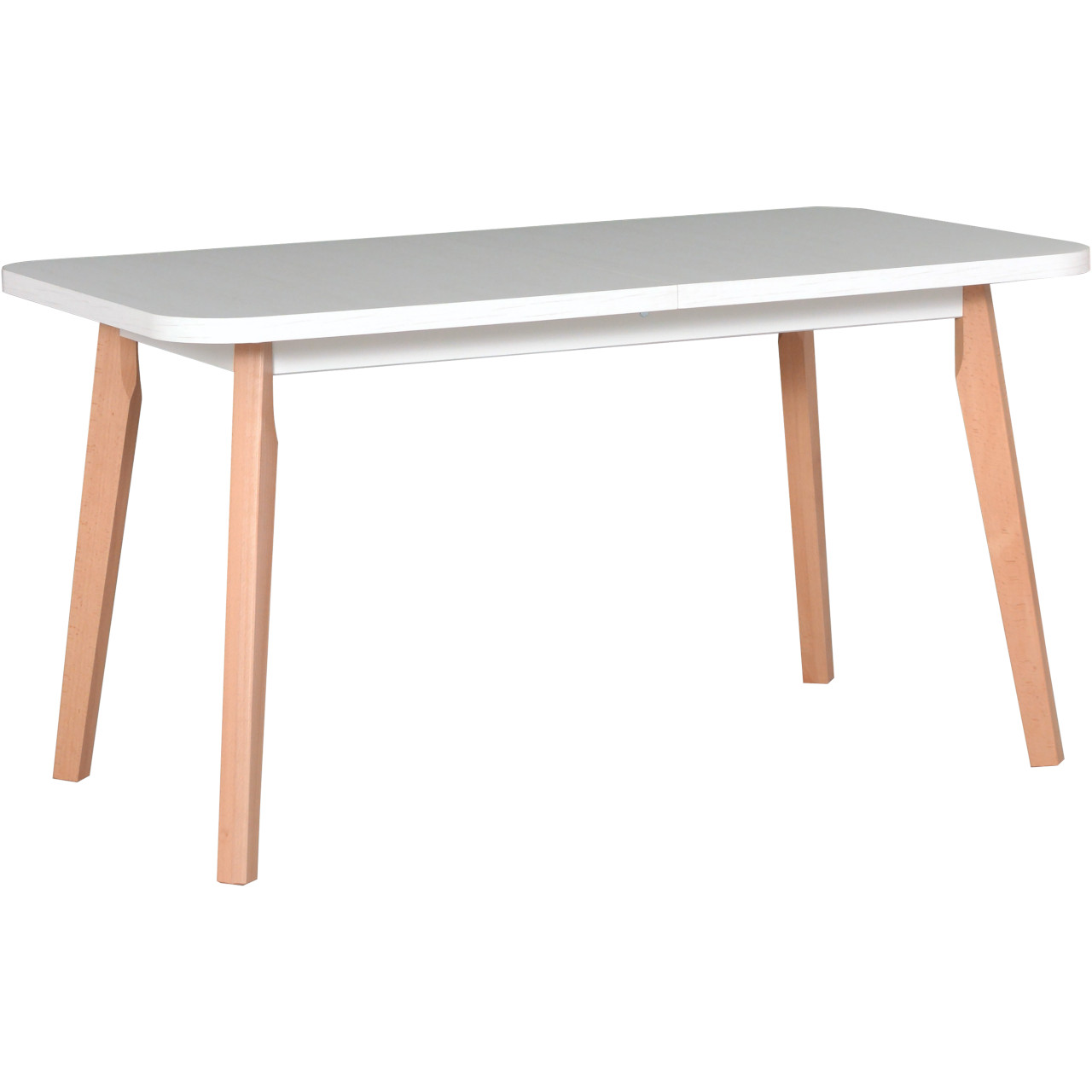 Table OSLO 6 80x140/180 white laminate / natural beech