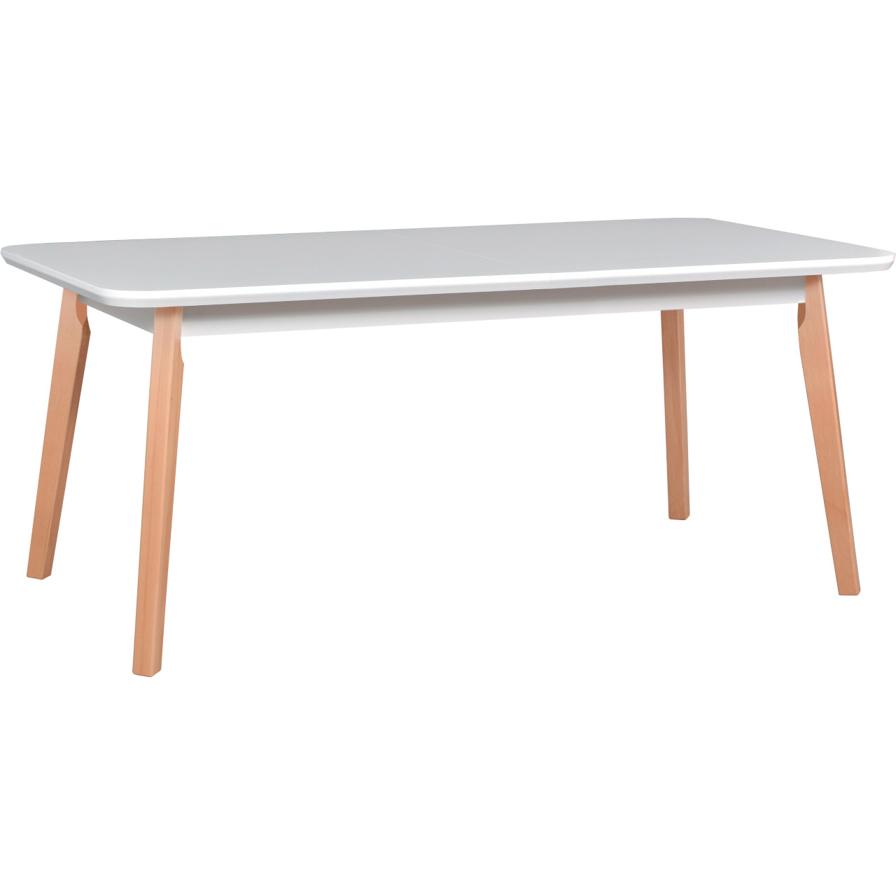 Table OSLO 8 90x160/200 white MDF / natural beech