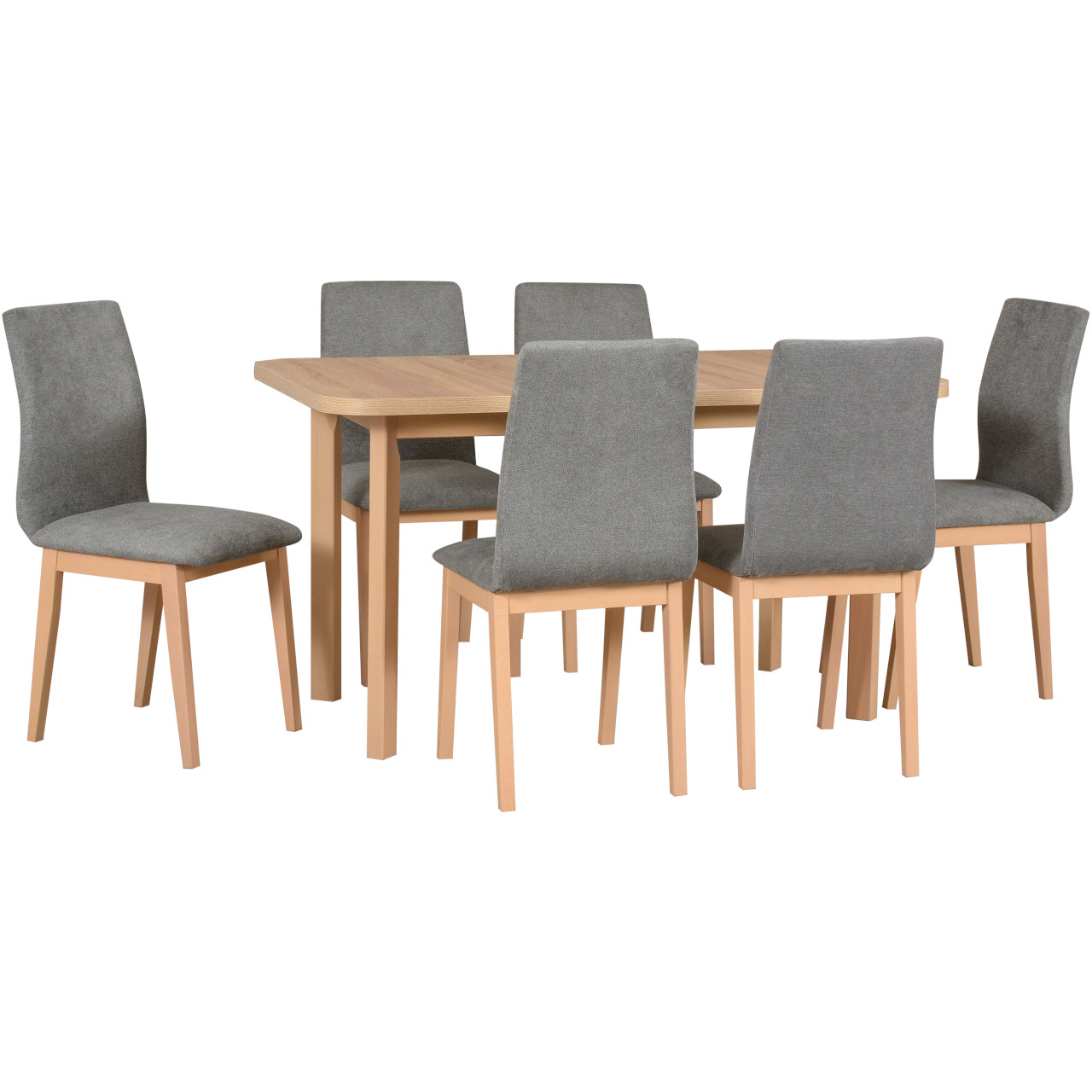 Table WENUS 2 P sonoma laminate + chairs LUNA 1 (6 pcs.) sonoma / 16B