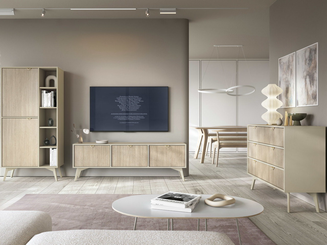 TV cabinet WALD 01 beige / scandi