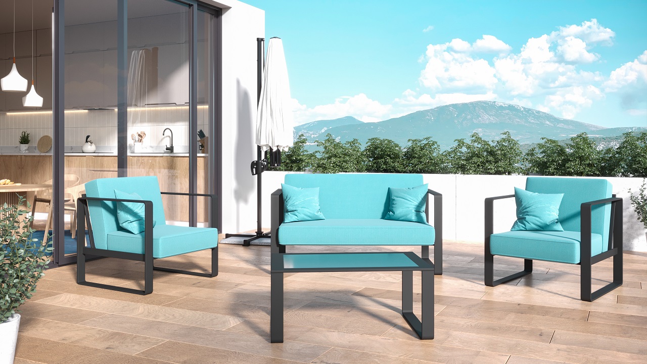 Garden furniture set 1+2+1 GARDENO kanaria 7020 + coffee table