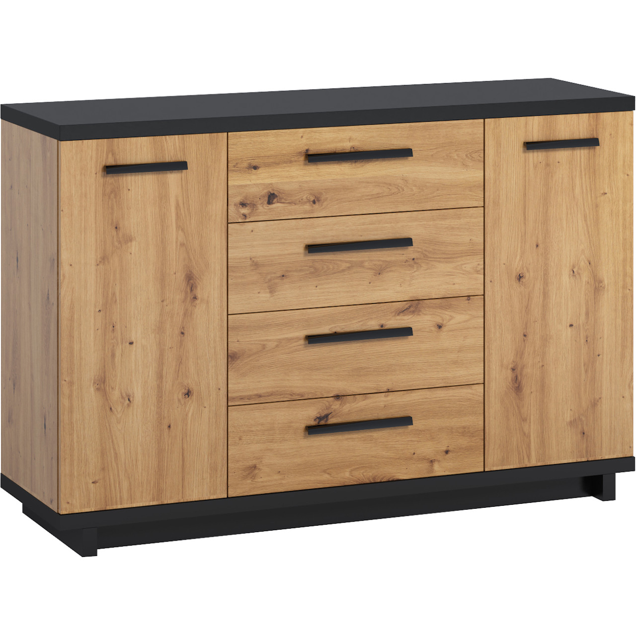 Storage cabinet INES IN03 artisan oak / black