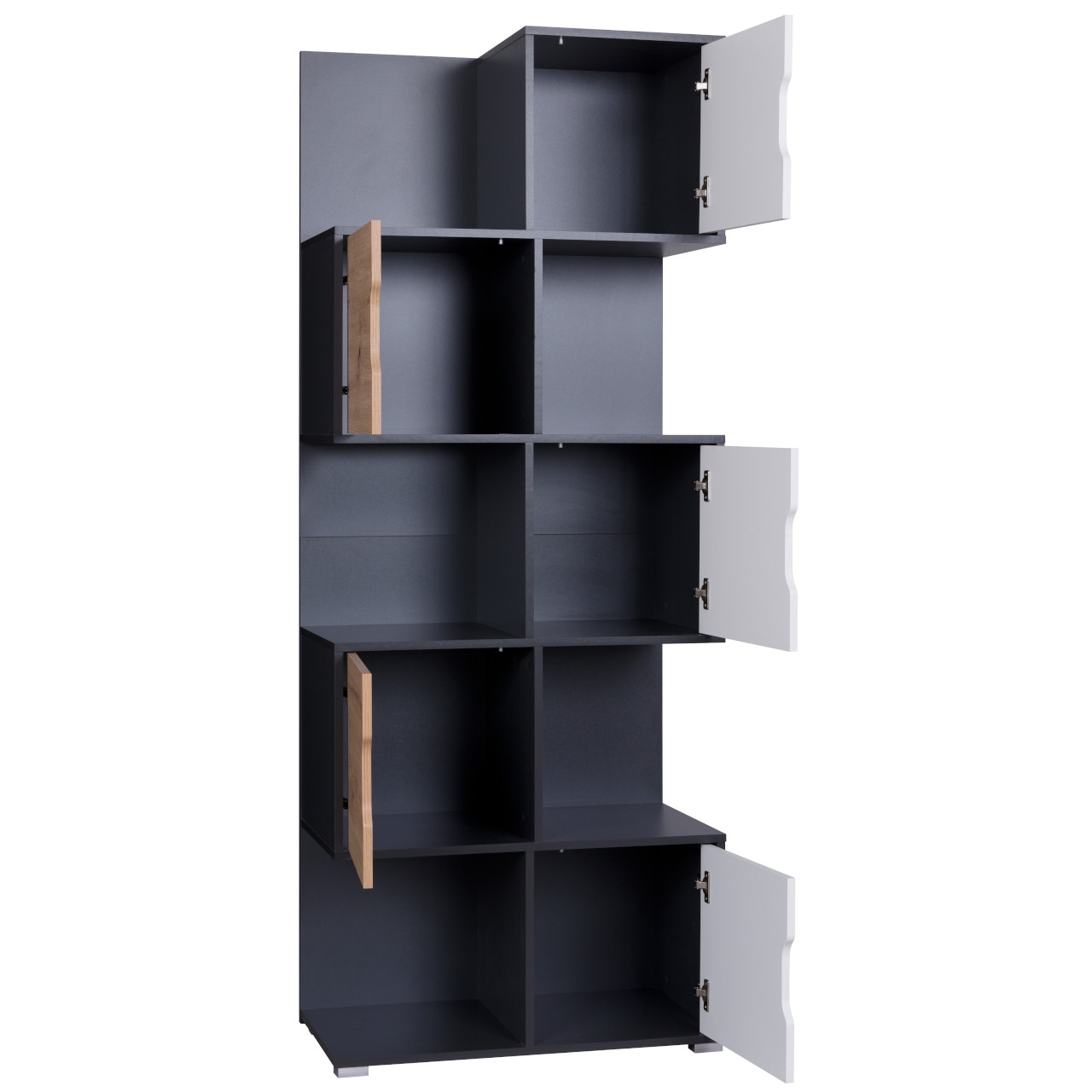 Bookcase IWA IW09 graphite / white + artisan oak