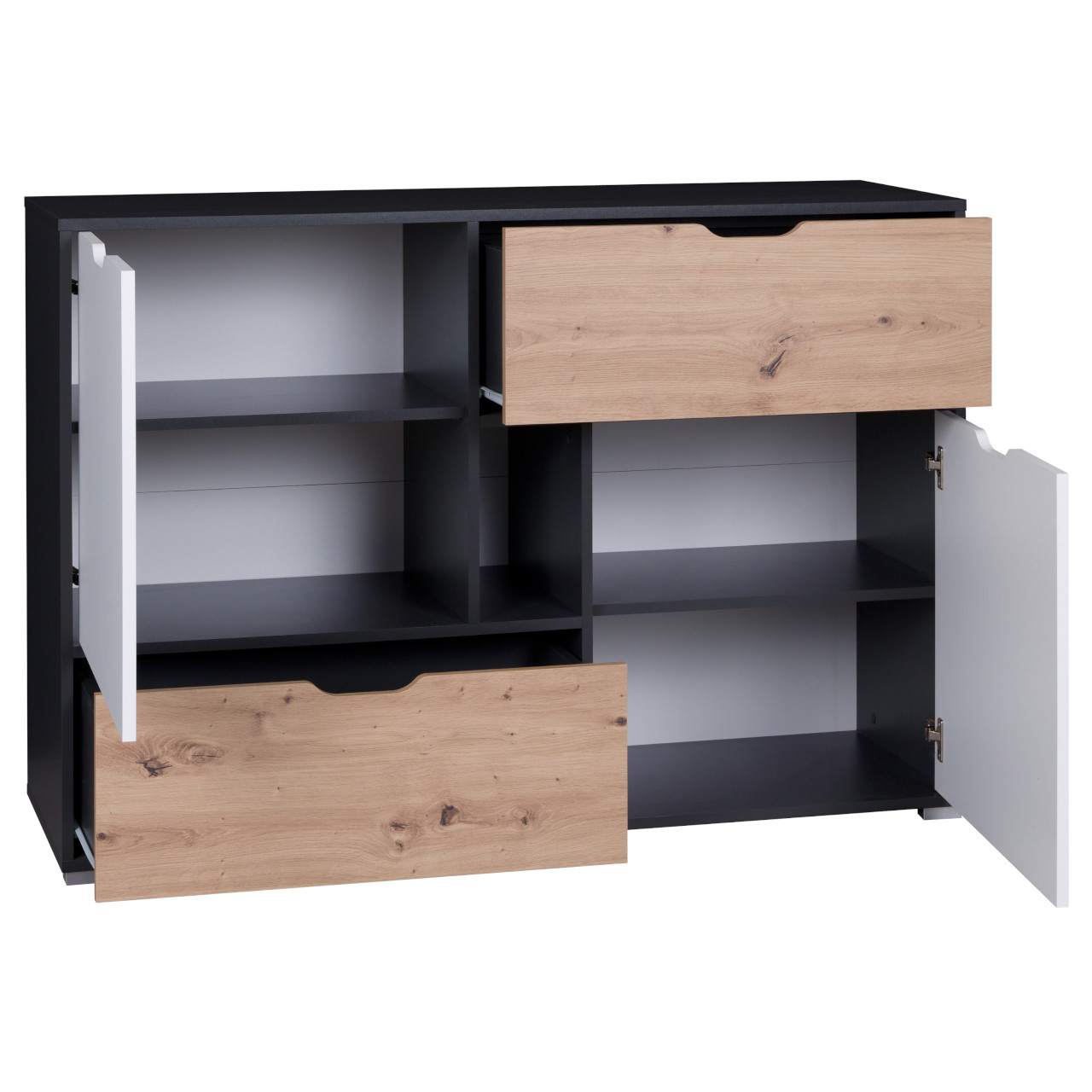Storage Cabinet IWA IW02 graphite / white + artisan oak