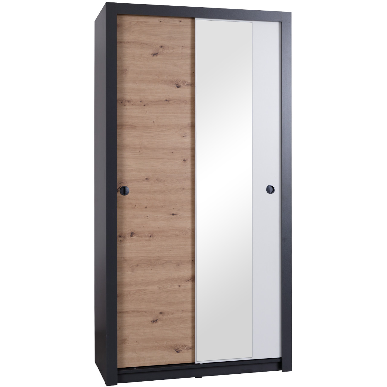 Wardrobe with Sliding Doors IWA IW13 graphite / white + artisan oak