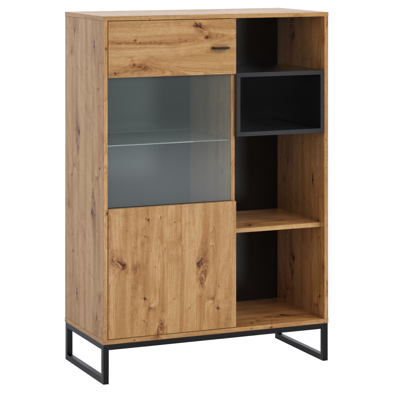 Small Display Cabinet OLIER OE14 artisan oak / black