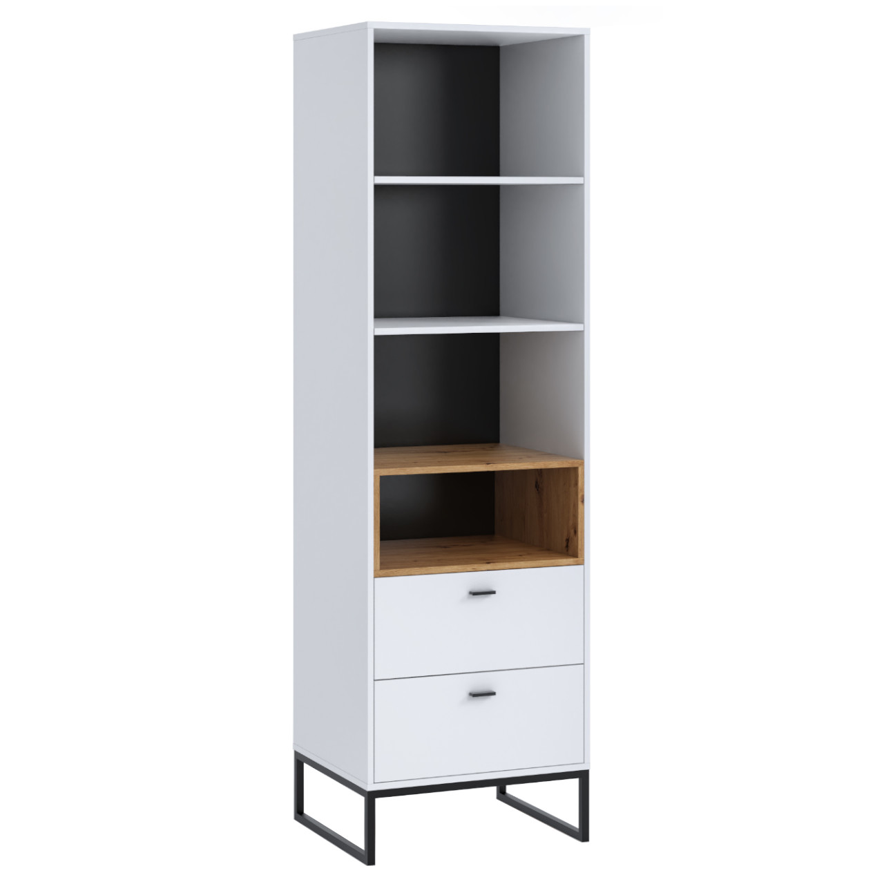 Bookcase OLIER OE06 white / artisan oak