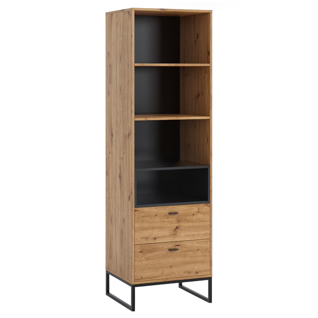 Bookcase OLIER OE06 artisan oak / black