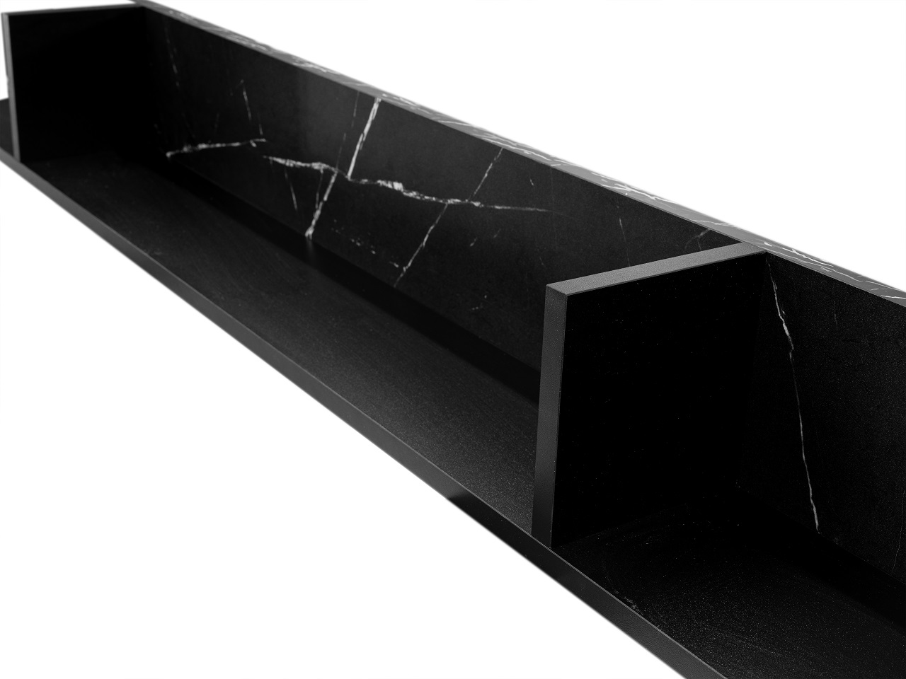Wall shelf VEROLI VR02 black / black marble