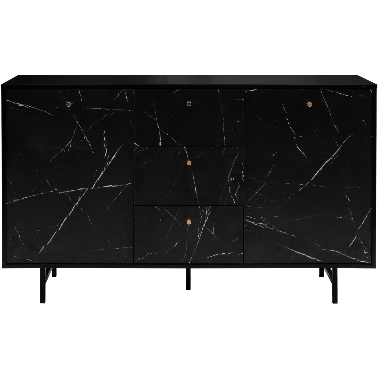 Storage cabinet VEROLI VR01 black / black marble