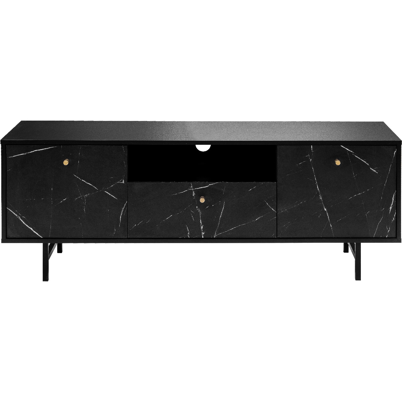 TV Cabinet VEROLI VR03 black / black marble