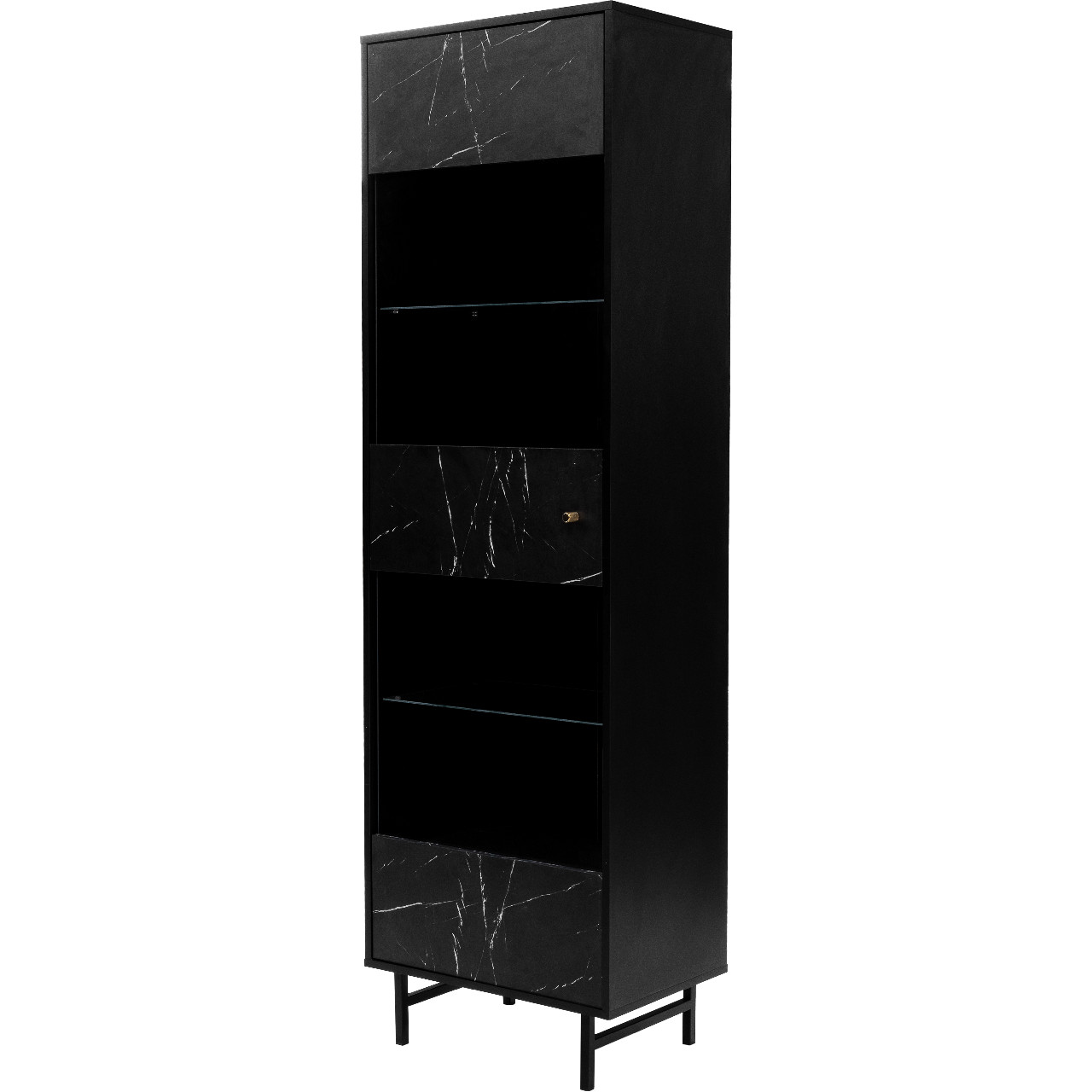 Display cabinet VEROLI VR04 black / black marble