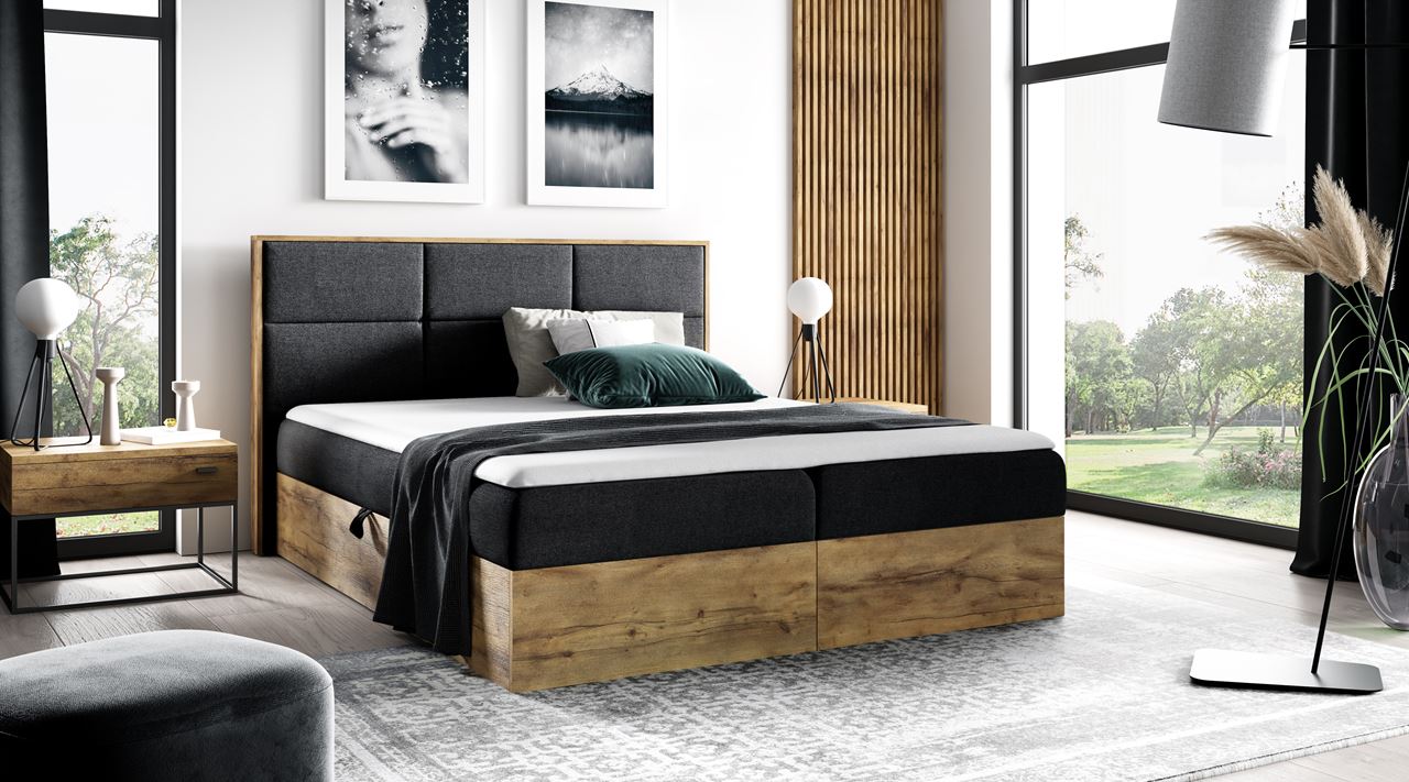 Upholstered bed ROSA 120x200 black