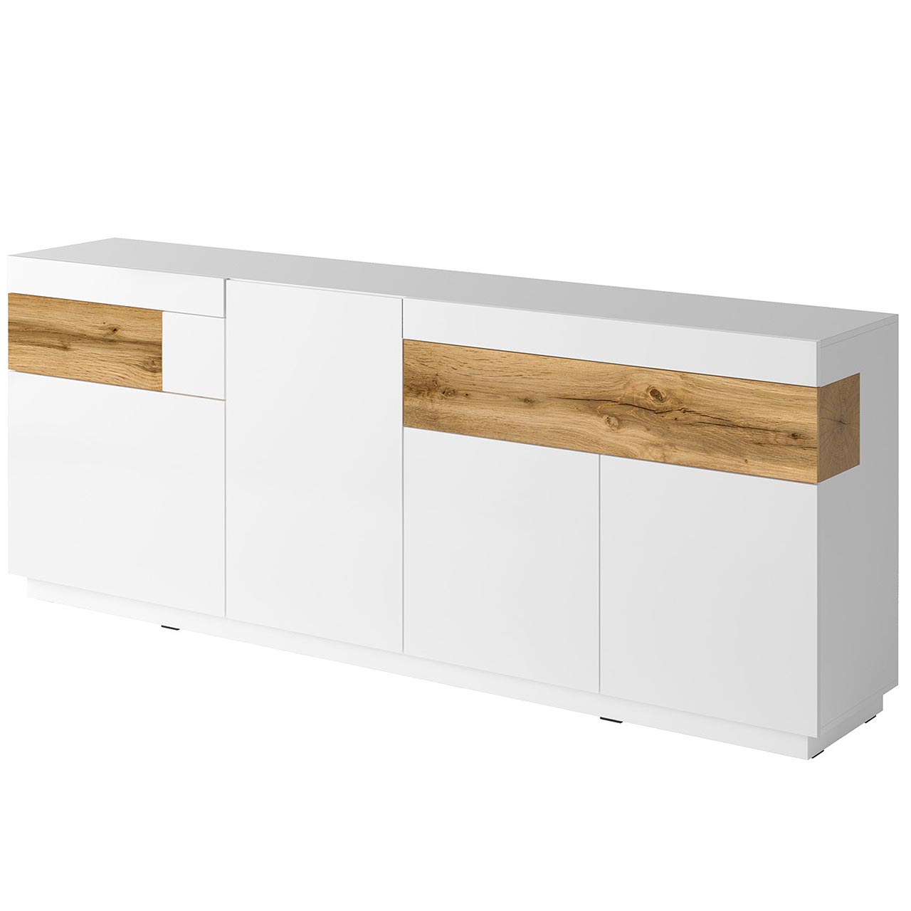 Storage cabinet SILKE SE25 white gloss / wotan oak