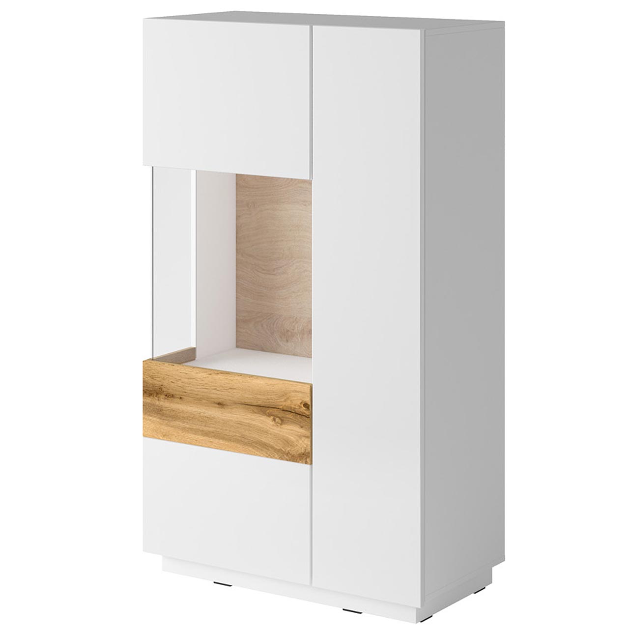 Storage cabinet SILKE SE42 white gloss / wotan oak