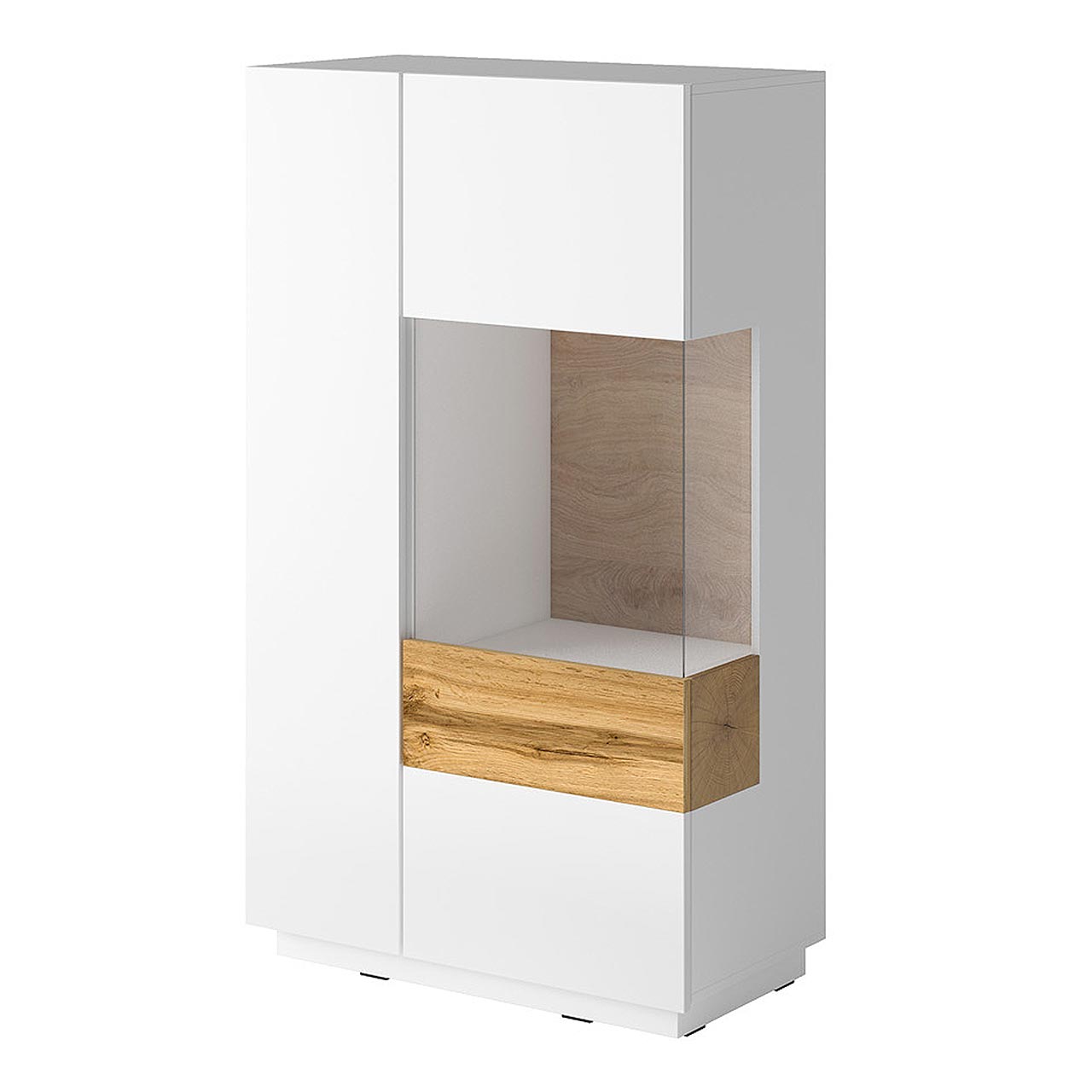 Storage cabinet SILKE SE44 white gloss / wotan oak