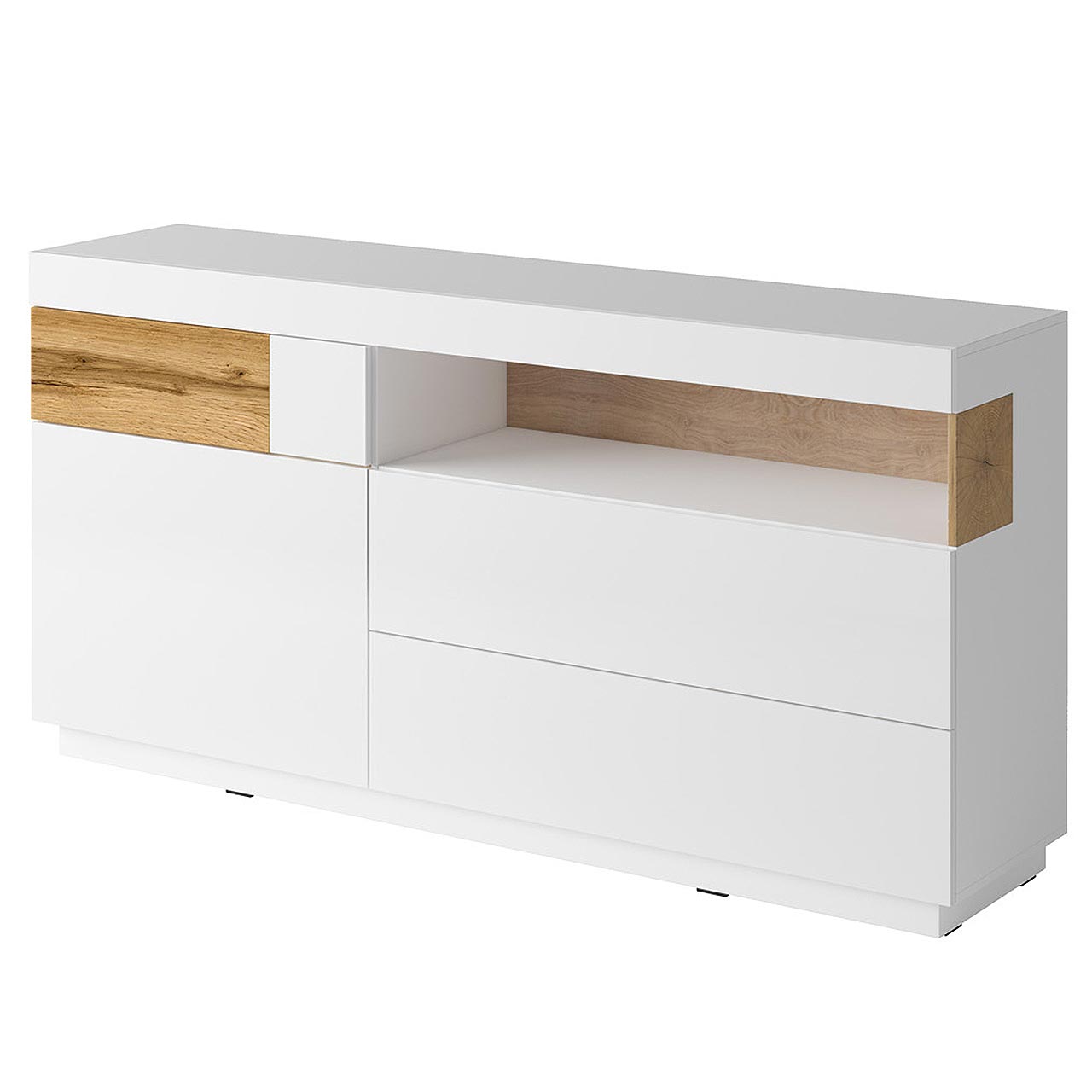 Storage cabinet SILKE SE47 white gloss / wotan oak