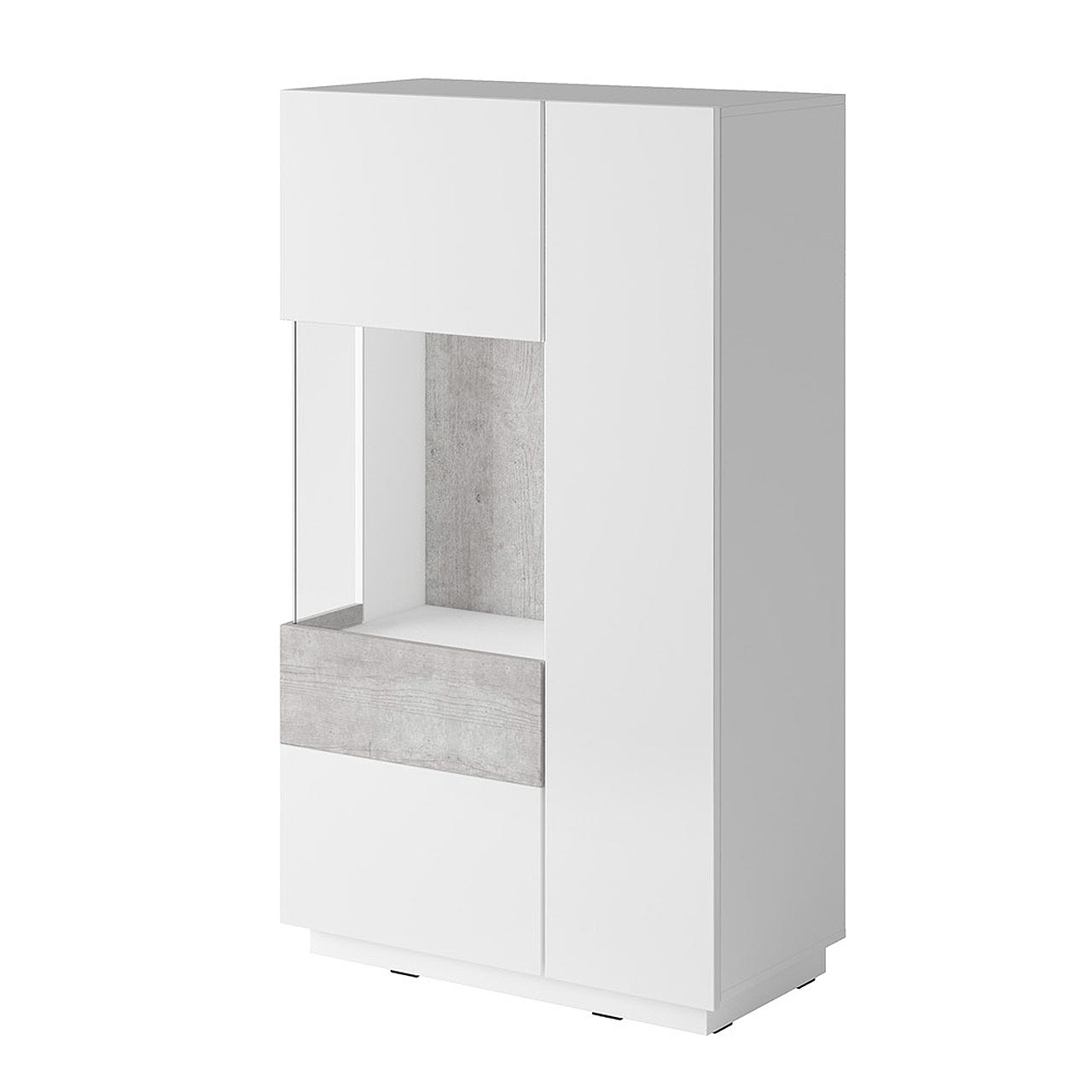 Storage cabinet SILKE SE42 white gloss / concrete
