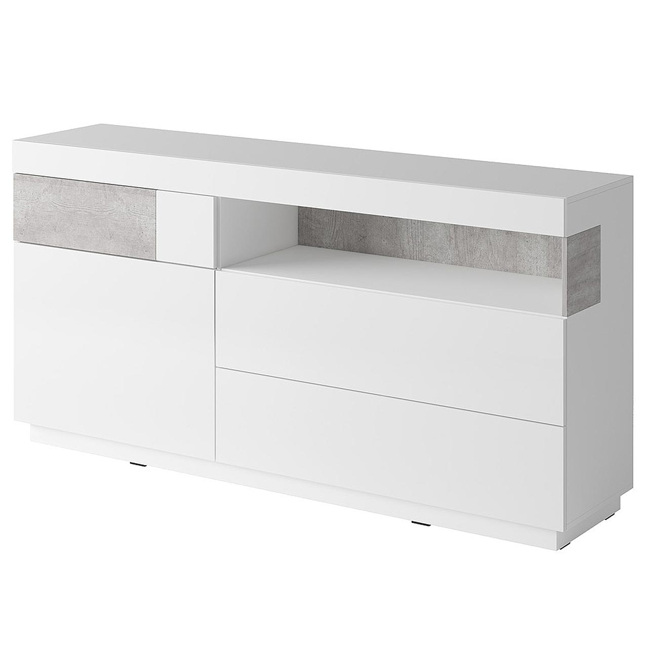 Storage cabinet SILKE SE47 white gloss / concrete