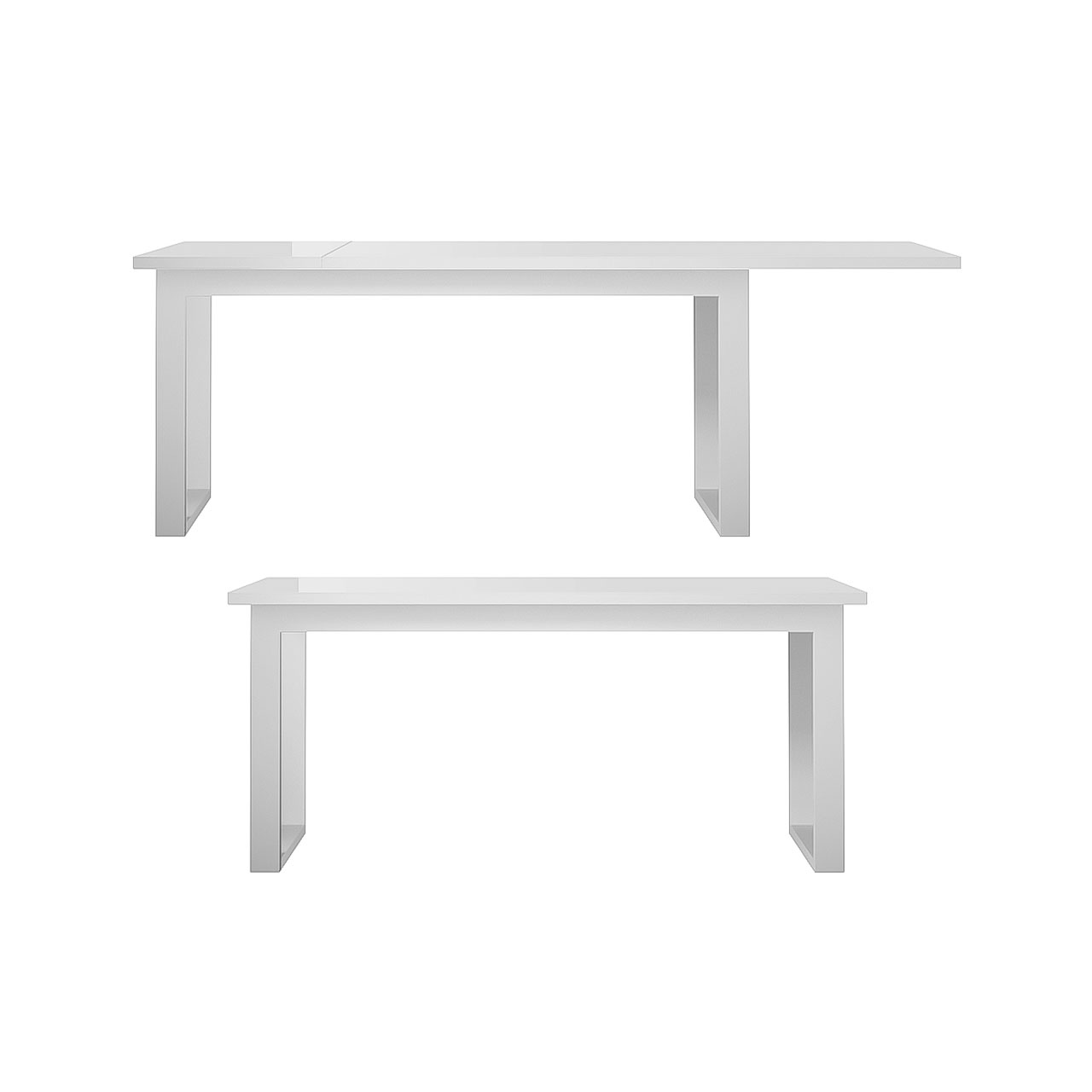 Extendable dining table HELIO HE92 white / white glass SALE