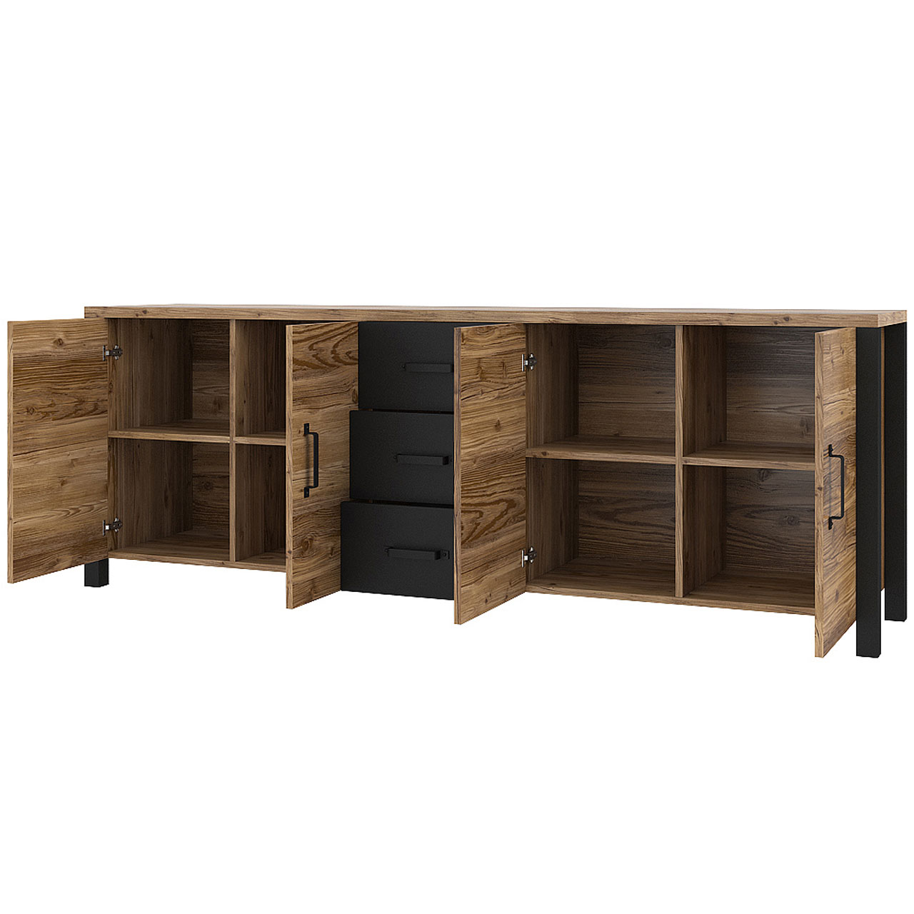 Storage cabinet OLIN OI25 appenzeller fichte / black