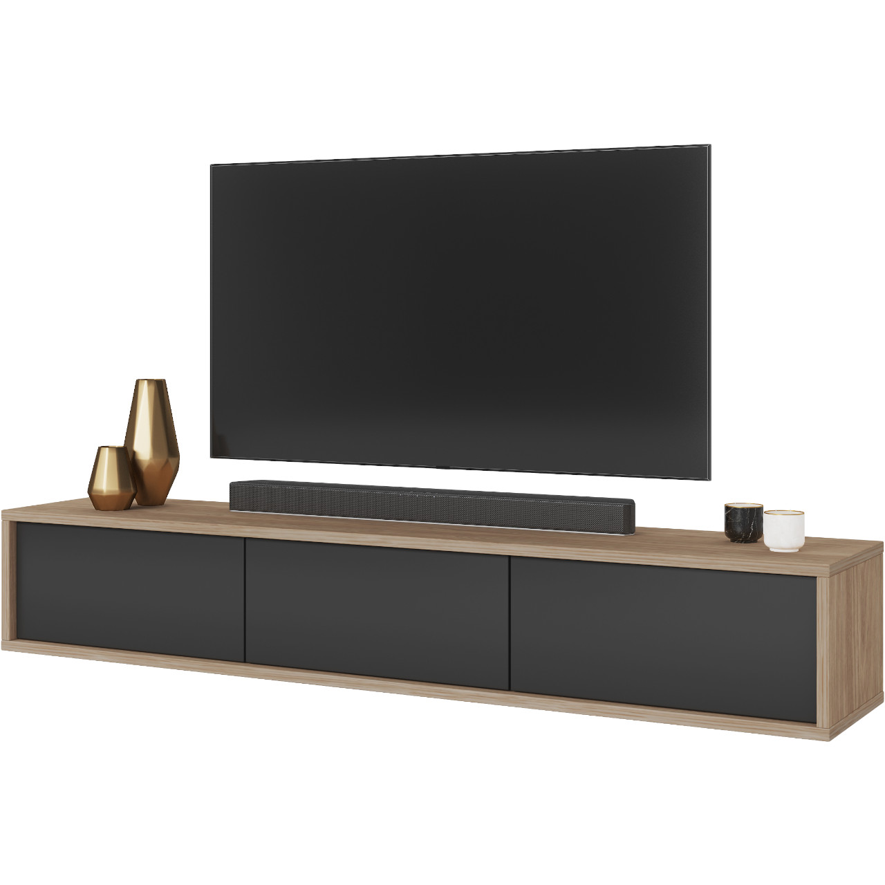TV cabinet RIDAF 38 oak / anthracite