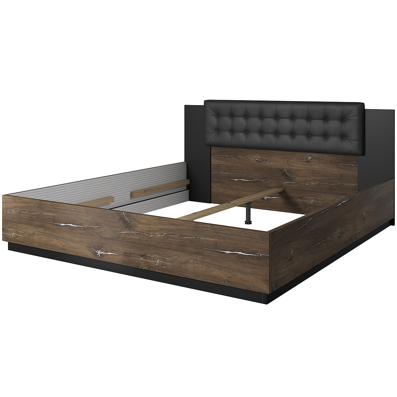 Bed 140x200 SIGMA SG30 oak flagstaf steel / black