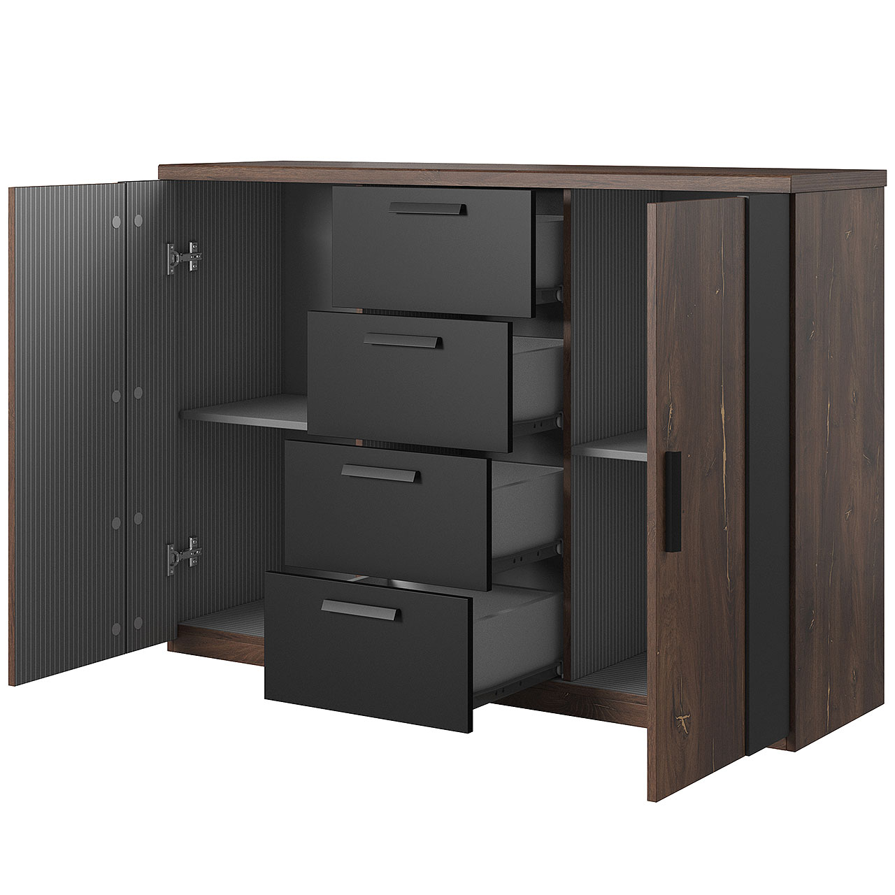 Storage cabinet SIGMA SG26 oak flagstaf copper / black